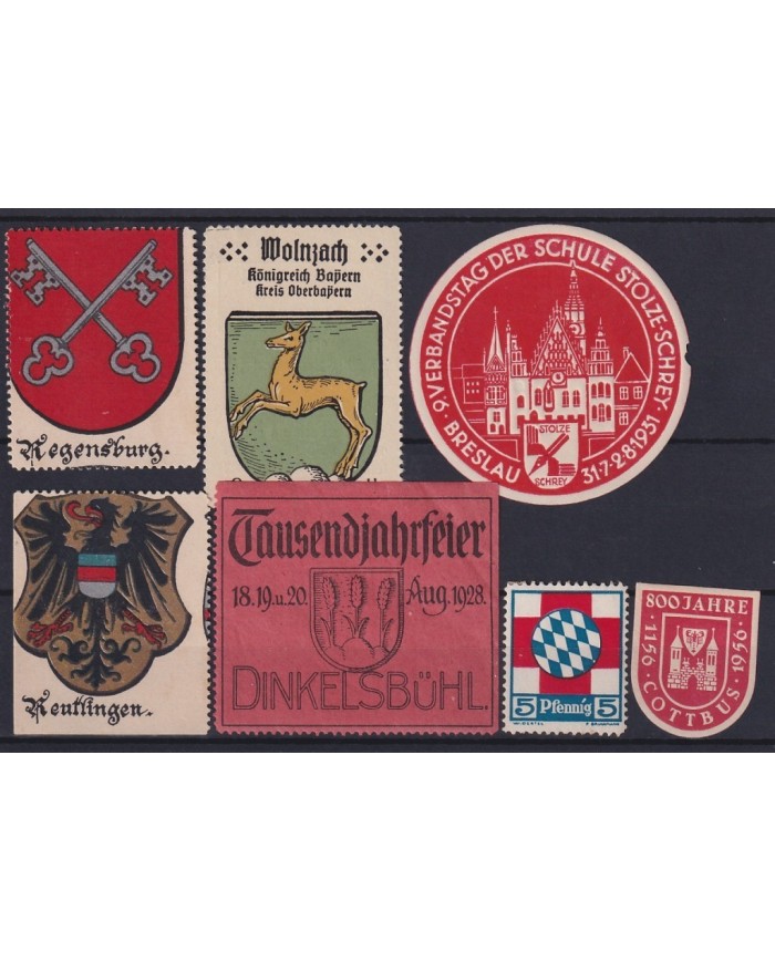 F-EX15737 GERMANY DEUTSCHLAND CINDERELLA LOT. ARMS SHIELDS.