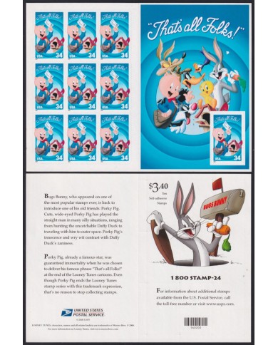 F-EX40570 US USA MNH 2001 ANIMATION CARTOON LOONEY TOONS THANKS ALL FOLKS.