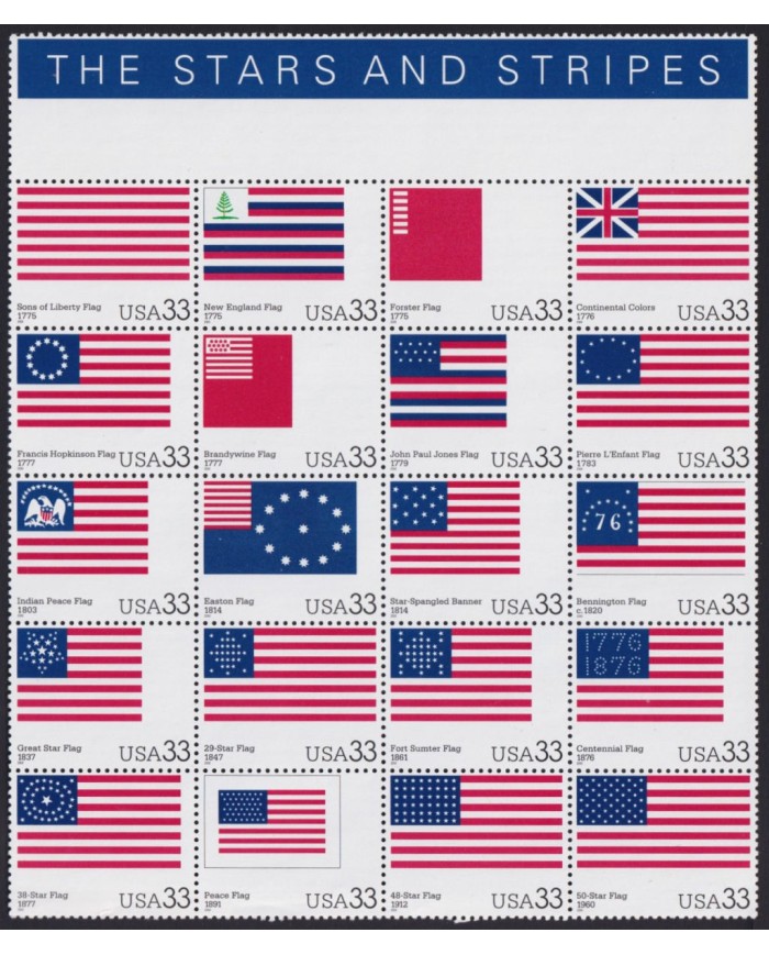 F-EX41299 US USA MNH 2000 CENTENARY FLAG STARS & STRIPES.