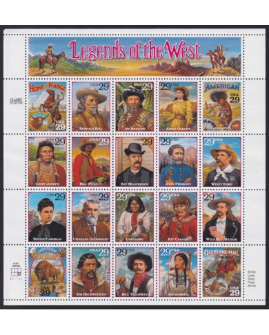 F-EX41312 US USA MNH 1994 LEGENDS OF THE WEST BUFFALO BILL WYATT EARP GERONIMO.