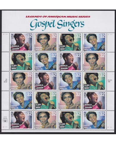 F-EX41314 US USA MNH 1998 LEGENDS OF AMERICAN SINGER GOSPEL MAHALIA JACKSON.