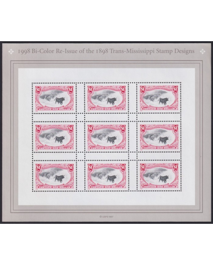 F-EX41336 US USA MNH 1998 TRANS-MISSISSIPPI ISSUE BULLS.