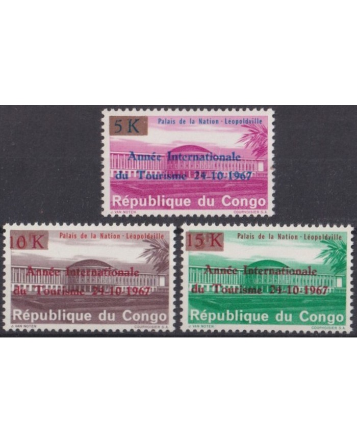 F-EX36935 CONGO MNH 1966 YEAR OF TOURISM OVERPRINT NATIONS PALACE