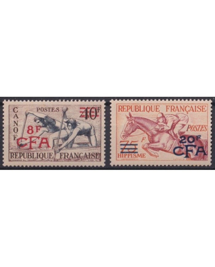 F-EX41474 REUNION CFA MLH OVERPRINT SPORT EQUESTRIAN CANOES.