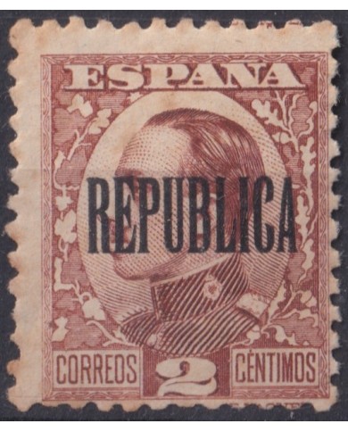 F-EX41422 ESPAÑA SPAIN 1931 2c “REPUBLICA” CALCADO AL REVERSO.