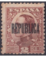 F-EX41422 ESPAÑA SPAIN 1931 2c “REPUBLICA” CALCADO AL REVERSO.