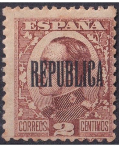 F-EX41424 ESPAÑA SPAIN 1931 2c “REPUBLICA” CALCADO AL REVERSO.