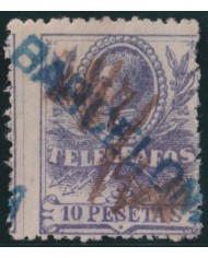 Z244 ESPAÑA SPAIN 1905 10p TELEGRAPH TELEGRAFOS POSTAL FORGERY TIPO I HOJA 497.