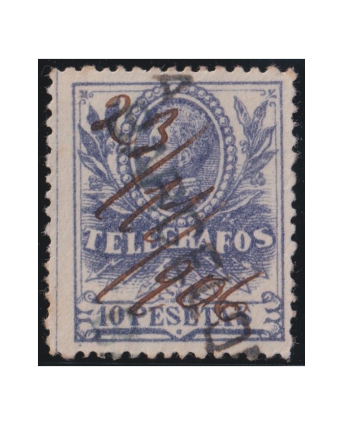 Z245 ESPAÑA SPAIN 1905 10p TELEGRAPH TELEGRAFOS POSTAL FORGERY TIPO II HOJA 2199.