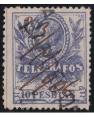 Z245 ESPAÑA SPAIN 1905 10p TELEGRAPH TELEGRAFOS POSTAL FORGERY TIPO II HOJA 2199.