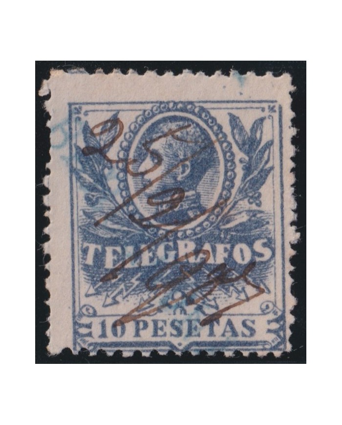 Z248 ESPAÑA SPAIN 1905 10p TELEGRAPH TELEGRAFOS POSTAL FORGERY TIPO IV HOJA 2518.