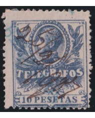 Z248 ESPAÑA SPAIN 1905 10p TELEGRAPH TELEGRAFOS POSTAL FORGERY TIPO IV HOJA 2518.