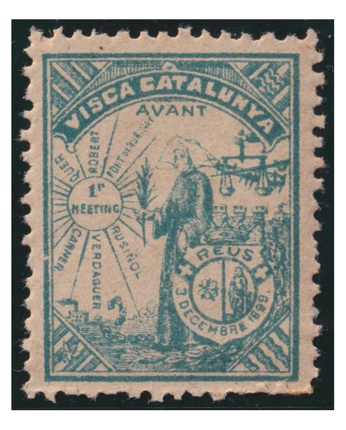 Z250 ESPAÑA SPAIN BARCELONA 1899 REUS VIÑETA NACIONALISTA CATALANISTA.