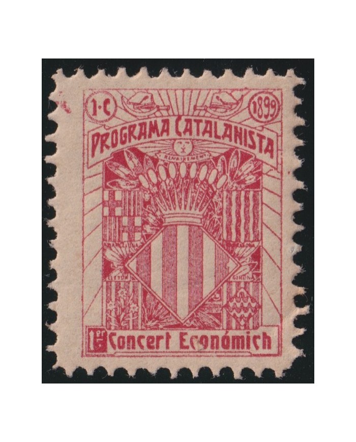 Z252 ESPAÑA SPAIN BARCELONA 1899 VIÑETA NACIONALISTA CATALANISTA CONCERT ECONOMICH.