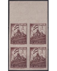 Z270 ESPAÑA SPAIN 1940 AYUNTAMIENTO DE BARCELONA IMPERFORATED PROOF GRAY PAPER.