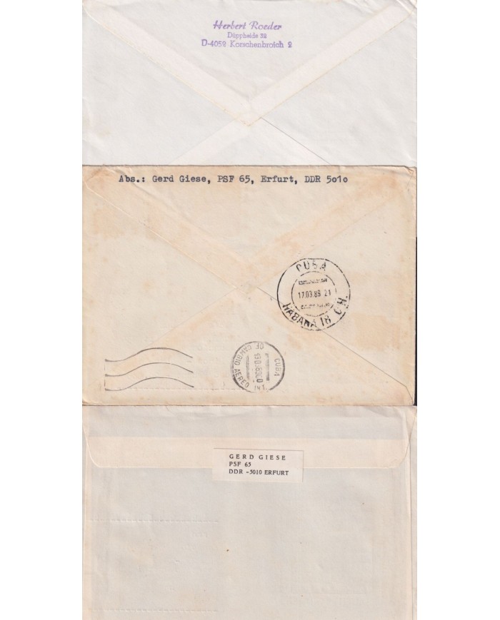 F-EX1913 ALEMANIA GERMANY DDR 10 SPECIAL CANCEL CHESS AJEDREZ.