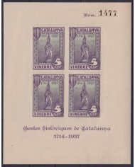 Z282 ESPAÑA SPAIN VIÑETAS 1937 CIVIL WAR CATALUÑA CASANOVA ORIGINAL GUM.