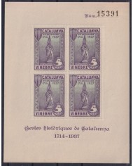 Z283 ESPAÑA SPAIN VIÑETAS 1937 CIVIL WAR CATALUÑA CASANOVA ORIGINAL GUM.