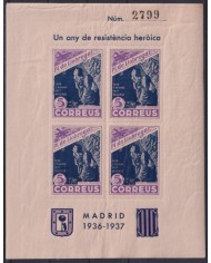 Z286 ESPAÑA SPAIN VIÑETAS 1937 CIVIL WAR CATALUÑA PI DE LLOBREGAT CHILDREN ORIGINAL GUM.