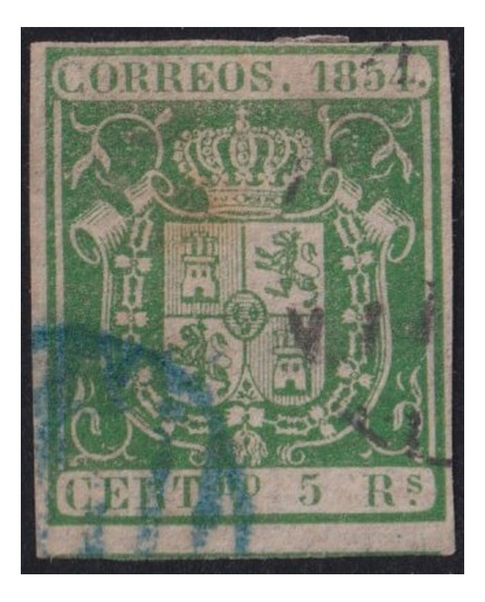 Z2 ESPAÑA SPAIN Ed.26 1854 5 REALES ORIGINAL 100% GUARANTEE.