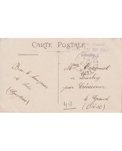 F-EX15915 FRANCE WWI 1915 MILITAR SERVICE POSTAL DEPOT DU 28 ANGERS.