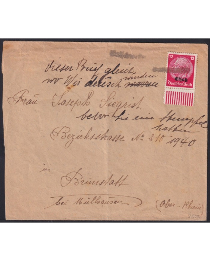 Z115 GERMANY FRANCE OCCUPATION ALSACE COVER.