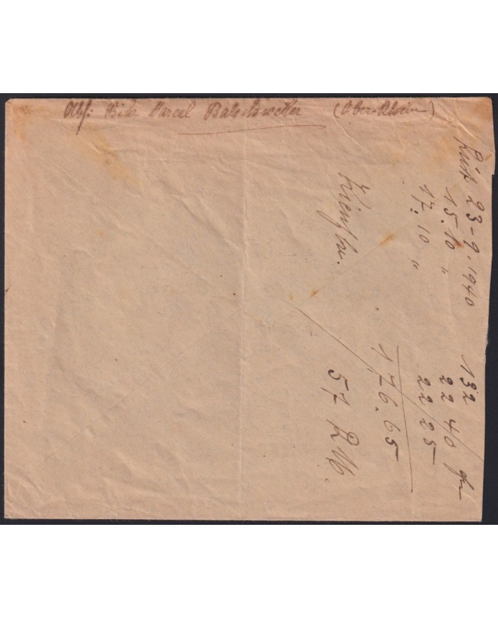 Z115 GERMANY FRANCE OCCUPATION ALSACE COVER.