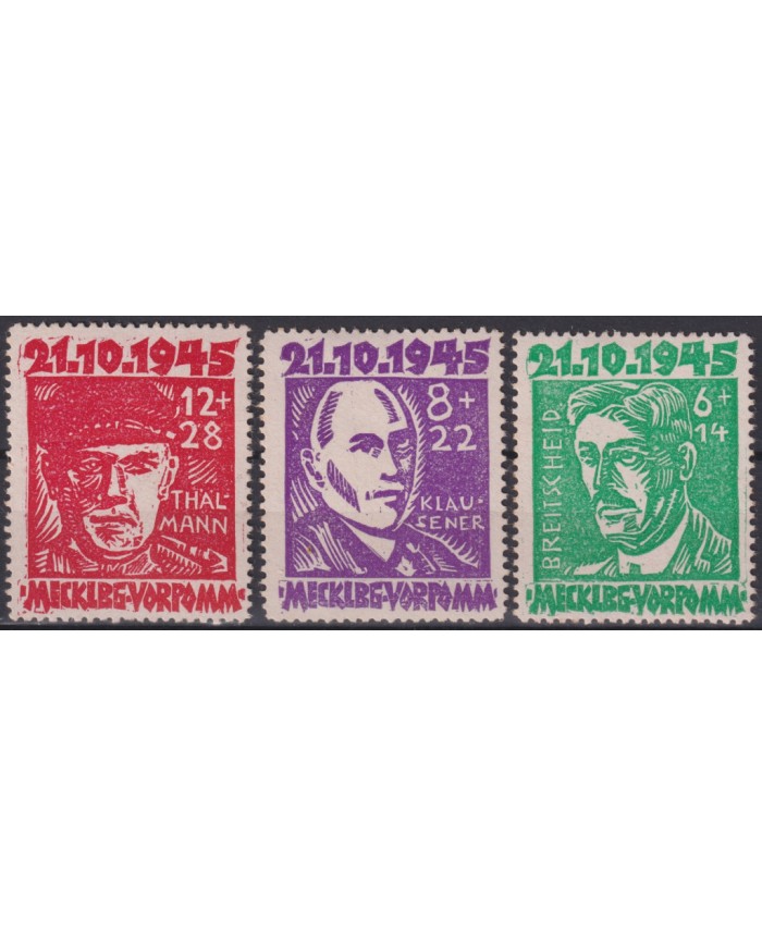 Z5 GERMANY 1945 MECKLEMBURG LOCAL POST STAMPS THALMANN ORIGIAL GUM.