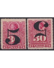 F-EX34492 CHILE 1900 MH COLUMBUS COLON INVERTED SURCHARGE.