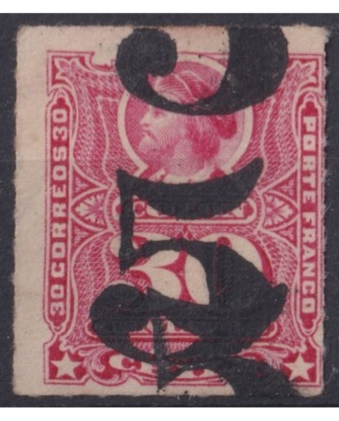 F-EX34494 CHILE 1900 COLUMBUS COLON DOUBLE SURCHARGE NO GUM.