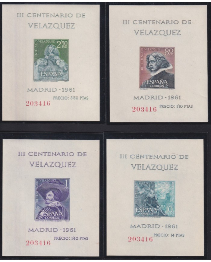F-EX40487 ESPAÑA SPAIN 1961 MNH III CENT VELAZQUEZ ART PAINTING.