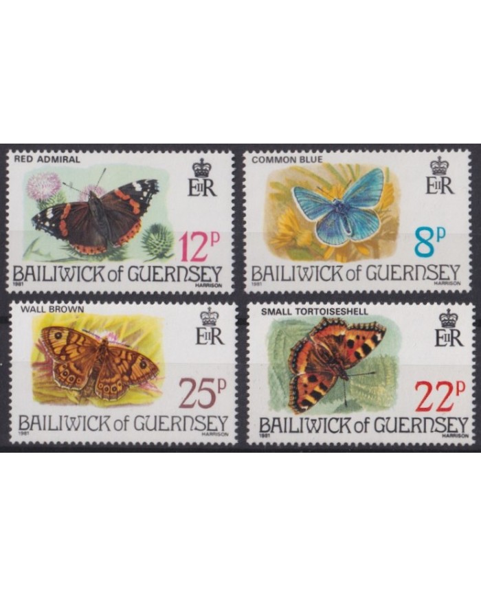 F-EX41783 GUERNSEY ENGLAND UK 1975 MNH BUTTERFLIES MARIPOSAS PAPILLON INSECTS ENTOMOLOGY.