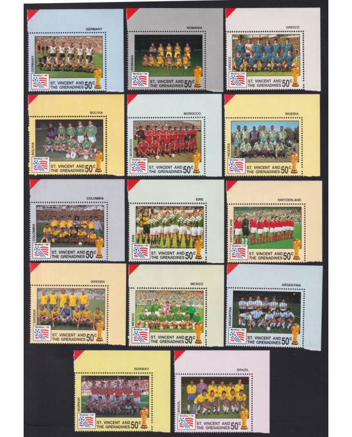 F-EX40628 ST VINCENT & GRENADINES MNH 1994 WORLD SOCCER FOOTBALL LOS ANGELES.