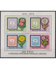 F-EX41613 HUNGARY MNH 1974 CENTENARY OF STAMPS FLORES FLOWERS.