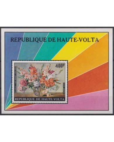 F-EX41690 UPPER VOLTA MNH 1975 ART PAINTING CARL BERNT FLORES FLOWERS. 2