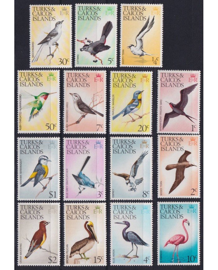 F-EX40510 TURKS & CAICOS MNH 1973 BIRD AVES PAJAROS PELICAN FLAMINGO NODDY HERON.