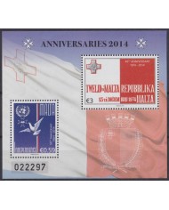 F-EX41639 MALTA MNH 2014 BIRD AVES PAJAROS PIGEON 40th INDEPENDENCE.