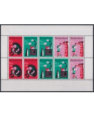 F-EX40519 NEDERLAND NETHERLAND MNH 1967 FAUNA CHILD SEMIPOSTAL SHEET.