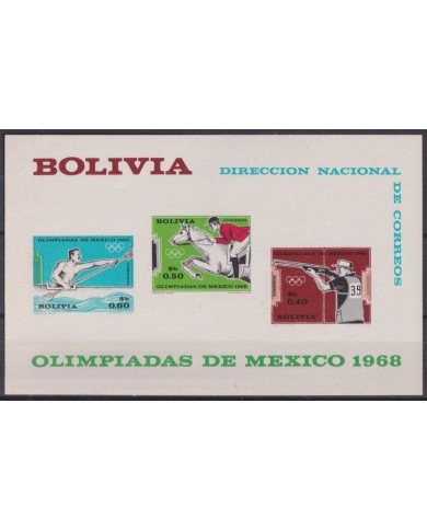 F-EX41608 BOLIVIA MNH 1968 MEXICO OLYMPIC GAMES ATHLETISM EQUESTRIAN SHUTTING.
