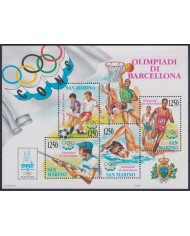 F-EX41738 SAN MARINO MNH 1992 BARCELONA OLYMPIC GAMES ATHLETISM SOCCER SHUTTING.