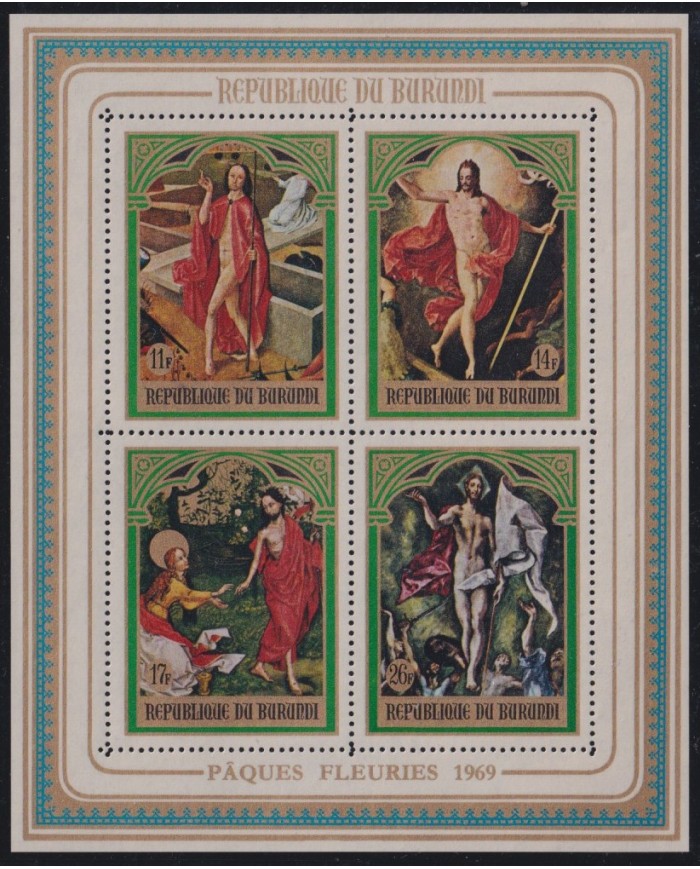 F-EX41514 BURUNDI MNH 1969 CHRISTMAS NAVIDAD ART MEDIEVAL PAINTING & EL GRECO.