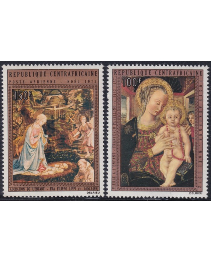 F-EX41543 CENTRAL AFRICA MNH 1972 CHRISTMAS NAVIDAD ART PAINTING FILIPPO LIPPI FRANCESCO PESSELLINO.