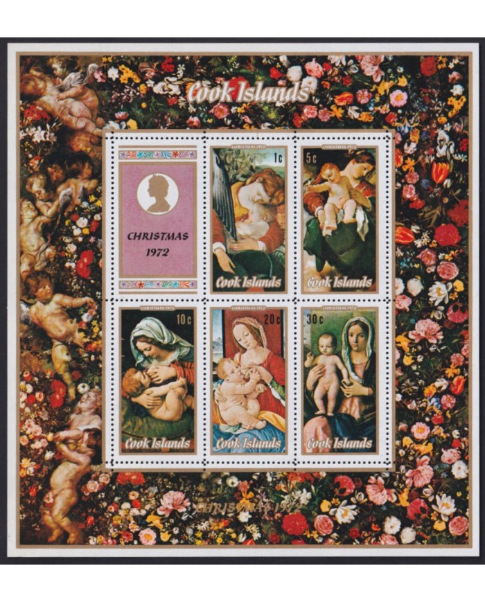 F-EX40500 COOK IS MNH 1972 CHRISTMAS NAVIDAD ART PAINTING CORREGGIO.