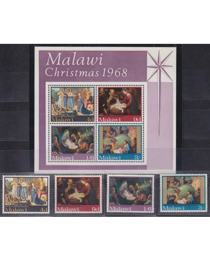 F-EX40484 MALAWI MNH 1968 CHRISTMAS NAVIDAD ART PAINTING MURILLO PITTONE RENI.