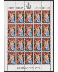 F-EX40499 LIECHTENSTEIN MNH 1972 CHRISTMAS NAVIDAD CHILDREN DRAWING SHEET.