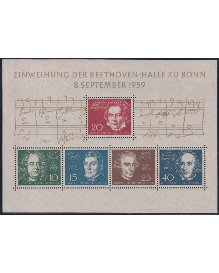 F-EX41520 GERMANY MH 1959 MUSIC BEETHOVEN MUSIC HANDEL HEYDEN.