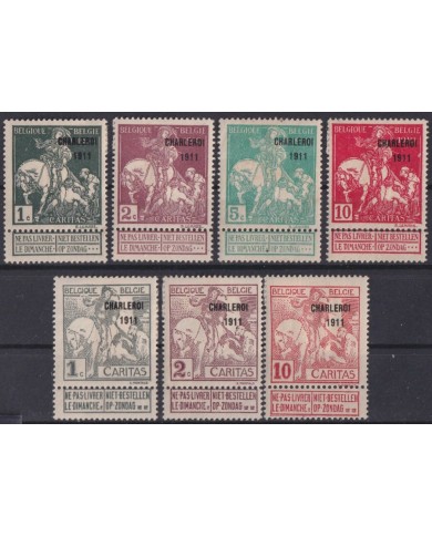 F-EX41595 BELGIUM BELGIQUE 1911 CHARLEROI OVERPRINT.