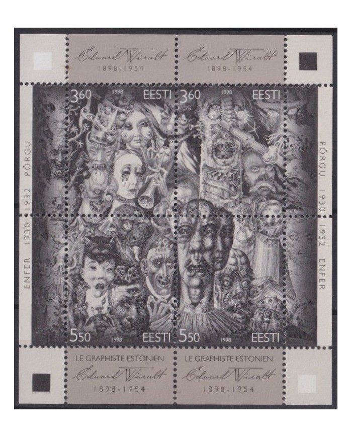 F-EX41596 ESTONIA EESTI MNH 1998 ART GRAPHIC EDUARD WURALT.