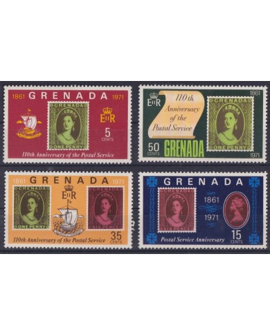 F-EX41565 GRENADA MNH 1971 CENTENARY OF STAMPS.