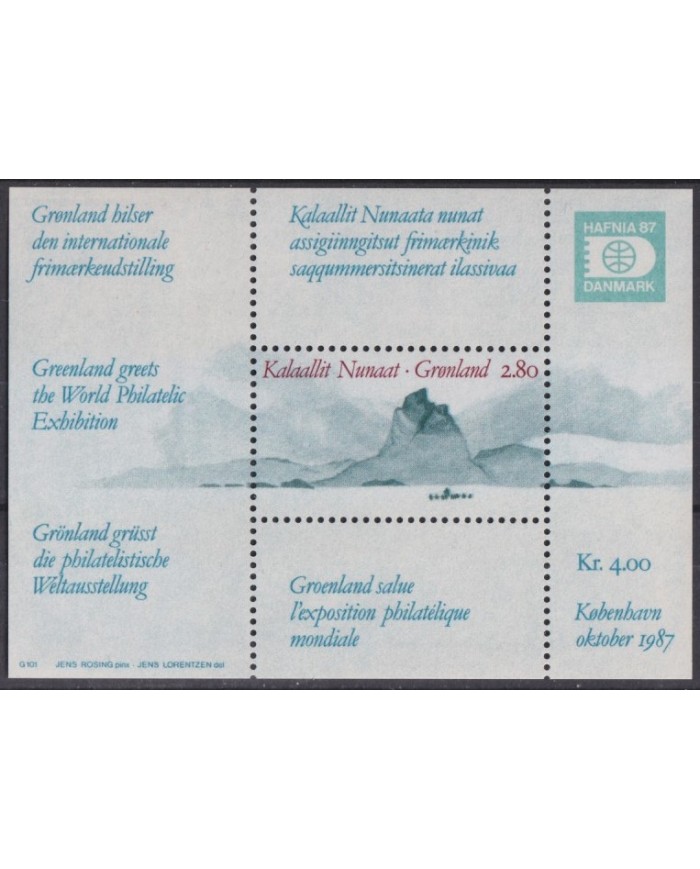 F-EX41606 GREENLAND GRONLAND MNH 1987 POLAR LANDSCAPE HAFNIA PHILATELIC EXPO.